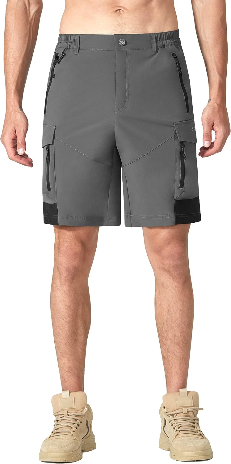 Mens Shorts Below The Knee Lightweight Walking Seven Point Belt Pocket  Cargo Exercise Fishing Cargo Shorts for Men Green