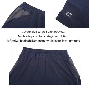 9 Inch Zipper Pockets Running Workout Gym Shorts