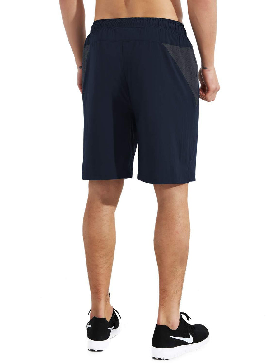 9 Inch Zipper Pockets Running Workout Gym Shorts - ezrun-sports