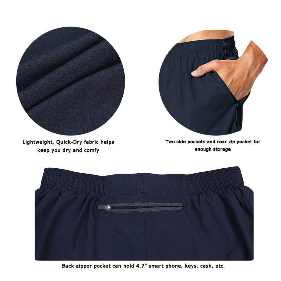 5 Inches Zipper Pockets Running Workout Shorts - ezrun-sports