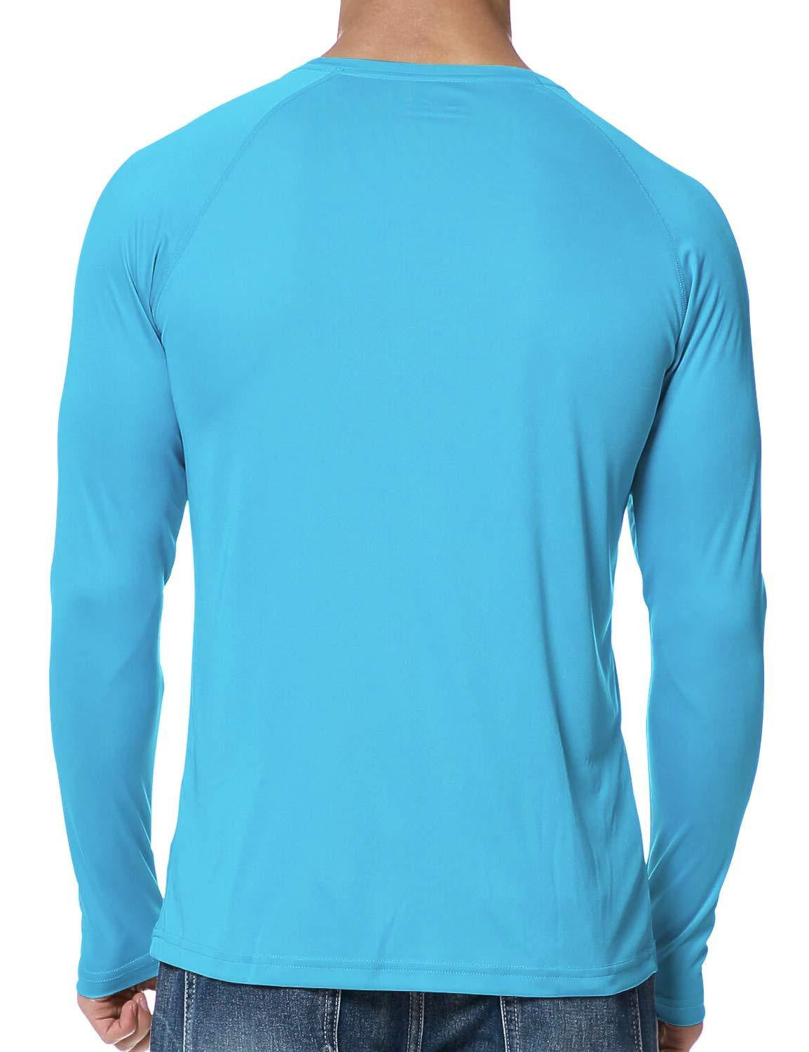 StunShow Fishing Shirt for Men Long Sleeve Sun Protection UPF 50+ Moisture  Wicking T-Shirts Large Z-dark Blue