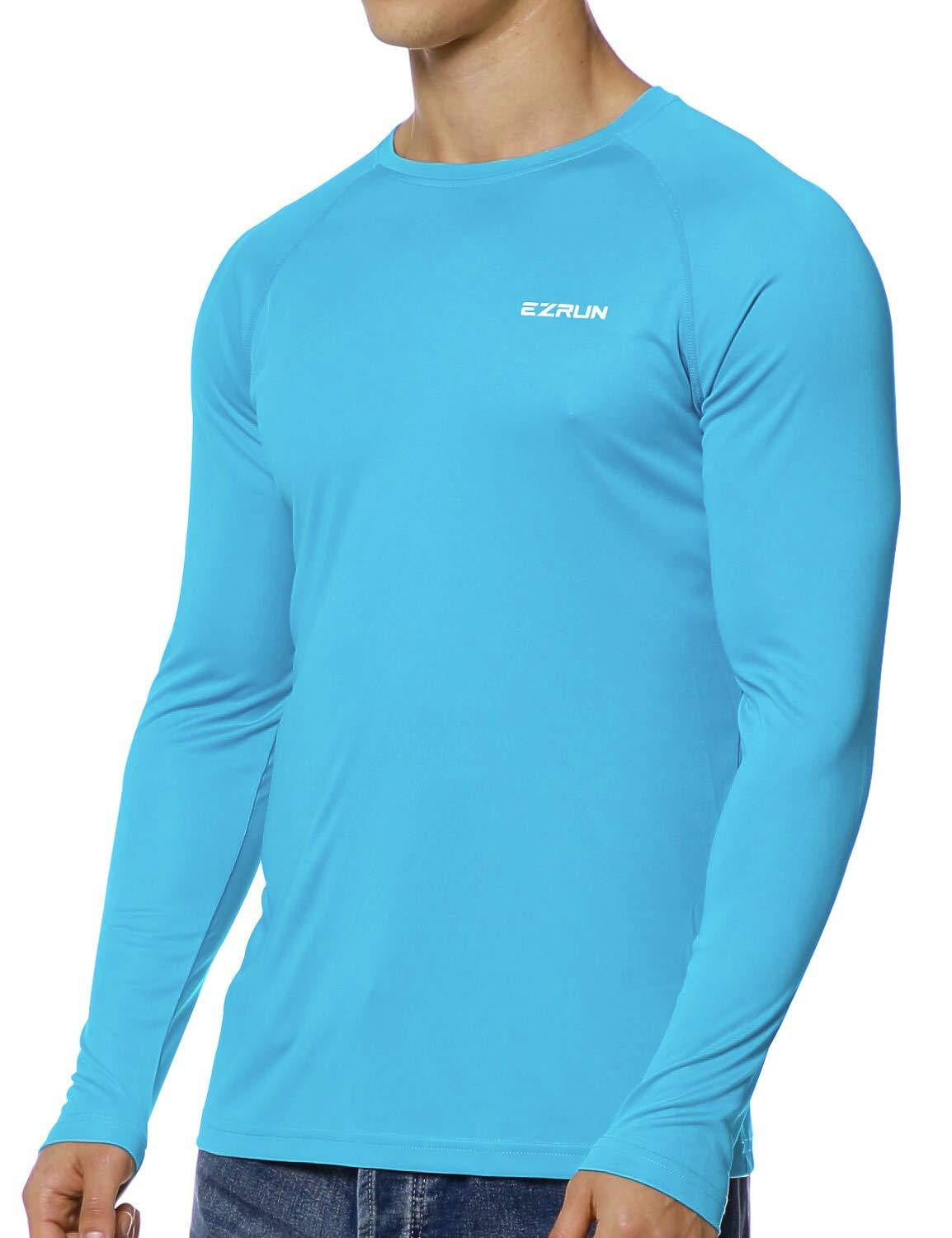 StunShow Fishing Shirt for Men Long Sleeve Sun Protection UPF 50+ Moisture  Wicking T-Shirts Large Z-dark Blue