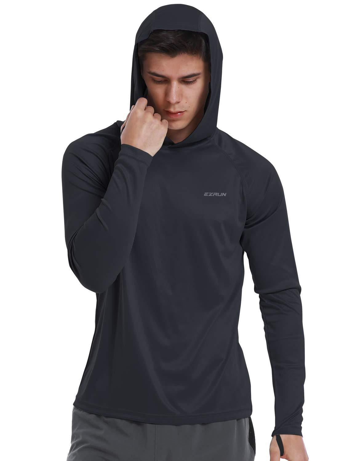 Drifter Magnus Short-Sleeve Zip-Up Long Hooded Sweatshirt in Black for Men