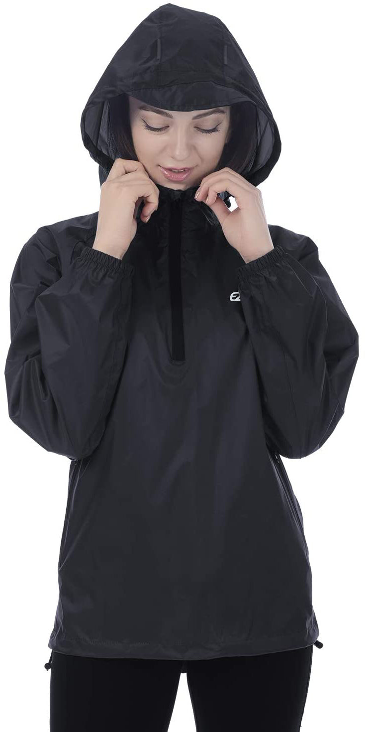 Lightweight Waterproof Packable Hooded Raincoat