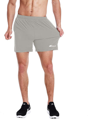 5 Inches Zipper Pockets Running Workout Shorts