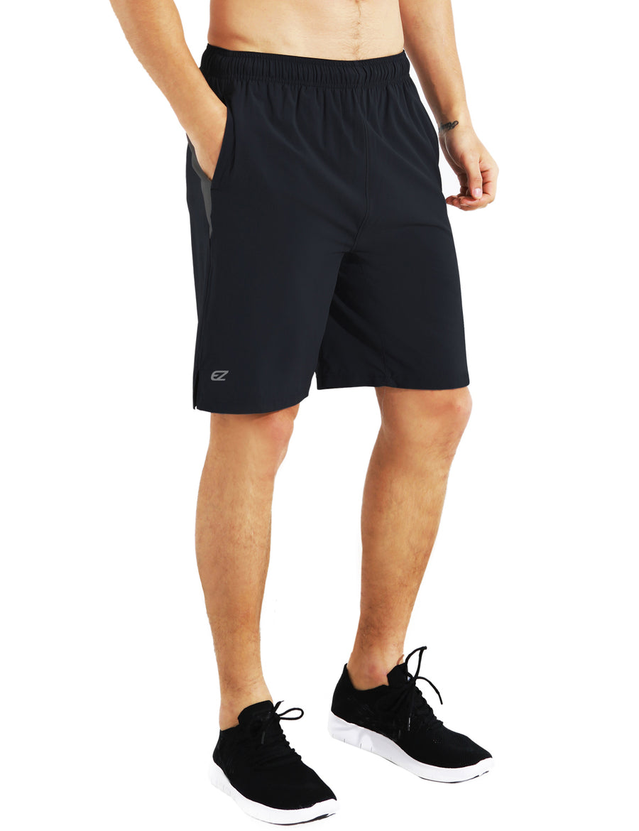 9 Inch Zipper Pockets Running Workout Gym Shorts